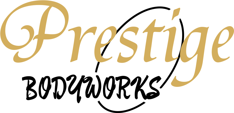 Prestige Bodyworks Black and Gold Logo